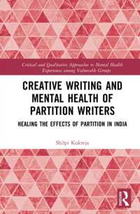 Creative Writing and Mental Health of Partition Writers : Healing the Effects of Partition in India (Critical and Qualitative Approaches to Mental Health Experiences among Vulnerable Groups)