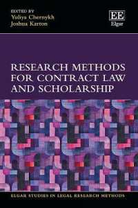 Research Methods for Contract Law and Scholarship (Elgar Studies in Legal Research Methods)