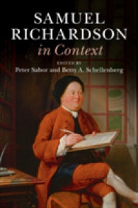 リチャードソン研究のためのコンテクスト<br>Samuel Richardson in Context (Literature in Context)