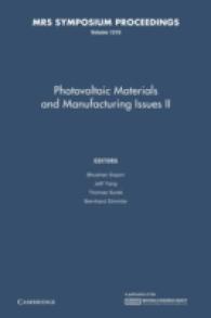 Photovoltaic Materials and Manufacturing Issues II (Mrs Proceedings)