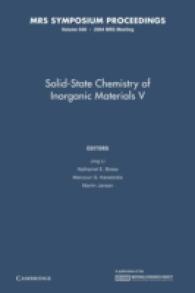 Solid-State Chemistry of Inorganic Materials V (Mrs Proceedings)