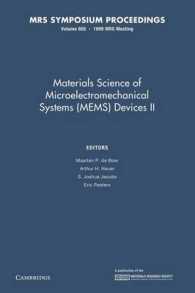Materials Science of Microelectromechanical Systems (MEMS) Devices II: Volume 605 (Mrs Proceedings)
