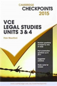 Cambridge Checkpoints VCE Legal Studies Units 3 and 4 2015 and Quiz Me More (Cambridge Checkpoints)