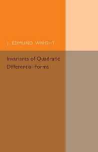 Invariants of Quadratic Differential Forms (Cambridge Tracts in Mathematics)