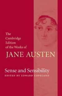 ケンブリッジ版　ジェイン・オースティン全集：『分別と多感』<br>Sense and Sensibility (The Cambridge Edition of the Works of Jane Austen 8 Volume Paperback Set)