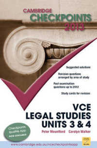 Cambridge Checkpoints Vce Legal Studies Units 3 and 4 2013 (Cambridge Checkpoints)
