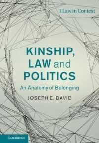 親族、法と政治：帰属概念の解剖学<br>Kinship, Law and Politics : An Anatomy of Belonging (Law in Context)
