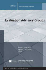 Evaluation Advisory Groups (New Directions for Evaluation)