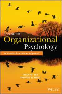 組織心理学（第３版）<br>Organizational Psychology : A Scientist-practitioner Approach -- Hardback （3 Rev ed）