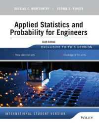 工学者のための応用確率統計（第６版）<br>Applied Statistics and Probability for Engineers -- Paperback （6 I.S.ed）