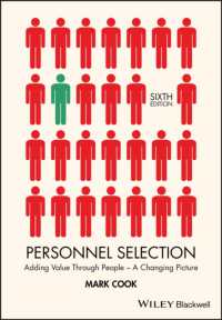 人材評価・採用の心理学（第６版）<br>Personnel Selection : Adding Value through People - a Changing Picture -- Paperback （6 Rev ed）