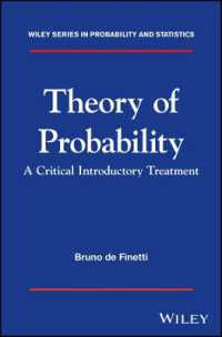 確率論：批判的導入的議論<br>Theory of Probability : A Critical Introductory Treatment (Wiley Series in Probability and Statistics)