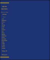 Organic Reactions, Volume 95 (Organic Reactions)