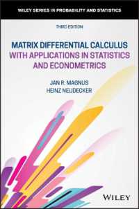 行列微分学と統計学・計量経済学への応用（第３版）<br>Matrix Differential Calculus with Applications in Statistics and Econometrics (Wiley Series in Probability and Statistics) （3RD）
