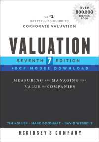 『企業価値評価』（原書）第７版・DCFモデルダウンロード付属<br>Valuation, DCF Model Download : Measuring and Managing the Value of Companies (Wiley Finance) （7TH）