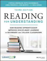 読解力を伸ばせば学力も上がる：中高大リテラシー教育のために（第３版）<br>Reading for Understanding : How Reading Apprenticeship Improves Disciplinary Learning in Secondary and College Classrooms （3RD）