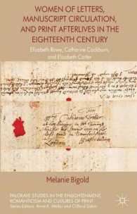 Women of Letters, Manuscript Circulation, and Print Afterlives in the Eighteenth Century : Elizabeth Rowe, Catharine Cockburn and Elizabeth Carter (Pa