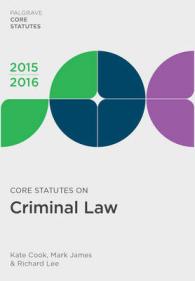 Core Statutes on Criminal Law (Palgrave Core Statutes) -- Paperback
