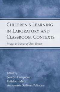 Children's Learning in Laboratory and Classroom Contexts : Essays in Honor of Ann Brown