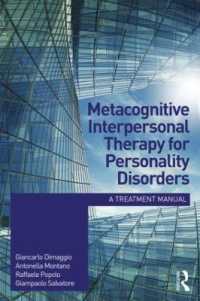 Metacognitive Interpersonal Therapy for Personality Disorders : A treatment manual