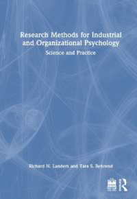 産業・組織心理学のための研究法<br>Research Methods for Industrial and Organizational Psychology : Science and Practice