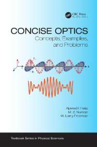 コンサイス光学（テキスト）<br>Concise Optics : Concepts, Examples, and Problems (Textbook Series in Physical Sciences)