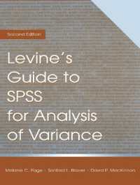 Levine's Guide to SPSS for Analysis of Variance （2ND）