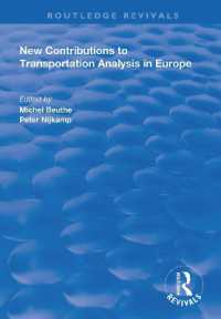 New Contributions to Transportation Analysis in Europe (Routledge Revivals)