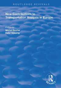 New Contributions to Transportation Analysis in Europe (Routledge Revivals)