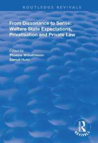 From Dissonance to Sense : Welfare State Expectations, Privatisation and Private Law (Routledge Revivals)