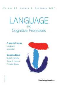 Language Production: Second International Workshop on Language Production : A Special Issue of Language and Cognitive Processes (Special Issues of Language and Cognitive Processes)