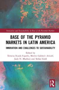 ラテンアメリカの低所得者層市場<br>Base of the Pyramid Markets in Latin America : Innovation and Challenges to Sustainability (Innovation and Sustainability in Base of the Pyramid Markets)