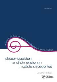 Decomposition and Dimension in Module Categories (Lecture Notes in Pure and Applied Mathematics)