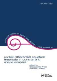 partial differential equation methods in control and shape analysis : lecture notes in pure and applied mathematics (Lecture Notes in Pure and Applied Mathematics)