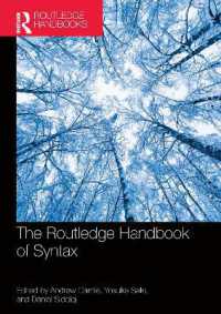 ラウトレッジ版　統語論ハンドブック<br>The Routledge Handbook of Syntax (Routledge Handbooks in Linguistics)