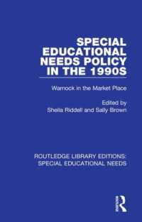 Special Educational Needs Policy in the 1990s : Warnock in the Market Place (Routledge Library Editions: Special Educational Needs)