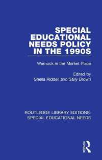 Special Educational Needs Policy in the 1990s : Warnock in the Market Place (Routledge Library Editions: Special Educational Needs)