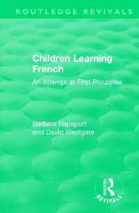 Children Learning French : An Attempt at First Principles (Routledge Revivals)