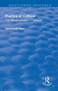 Poetics of Critique : The Interdisciplinarity of Textuality (Routledge Revivals)