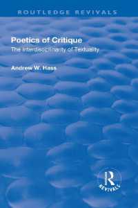 Poetics of Critique : The Interdisciplinarity of Textuality (Routledge Revivals)