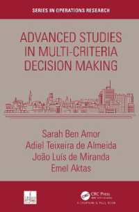 Advanced Studies in Multi-Criteria Decision Making (Chapman & Hall/crc Series in Operations Research)