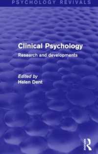 Clinical Psychology : Research and Developments (Psychology Revivals)
