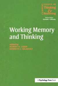 Working Memory and Thinking : Current Issues in Thinking and Reasoning (Current Issues in Thinking and Reasoning)