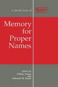 Memory for Proper Names : A Special Issue of Memory (Special Issues of Memory)
