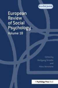 European Review of Social Psychology: Volume 18 (Special Issues of the European Review of Social Psychology)