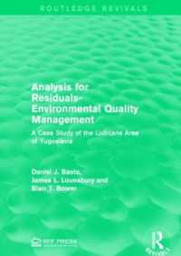 Analysis for Residuals-Environmental Quality Management : A Case Study of the Ljubljana Area of Yugoslavia (Routledge Revivals)
