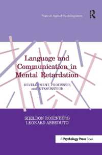 Language and Communication in Mental Retardation : Development, Processes, and intervention (Topics in Applied Psycholinguistics Series)
