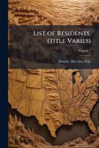 List of Residents. (Title Varies) Volume 7