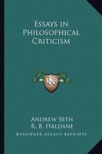 Essays in Philosophical Criticism