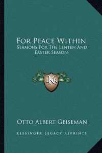 For Peace within : Sermons for the Lenten and Easter Season
